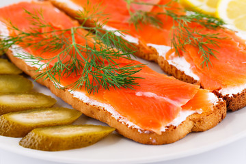 Salmon sandwiches