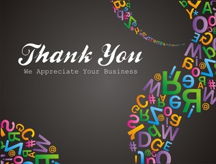 alfabet pattern thank you we apreciate your business © yellomello