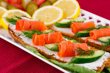 Salmon sandwiches