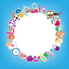 Back to School Circle Seamless children background