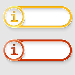two vector abstract buttons with info sign