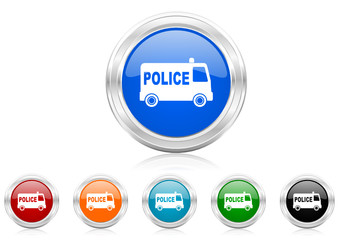 police icon vector set