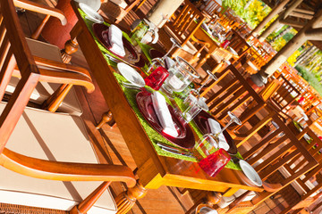 restaurant, table préparée