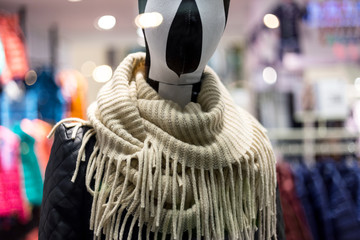 Mannequin in mall center with  neckerchief
