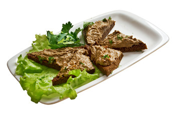 bread with delicious liver pate