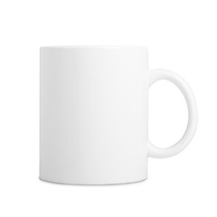 Ceramic white mug isolated on white background