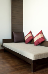 Sofa in the corner, living room design.