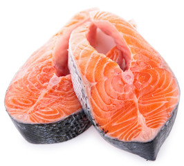 raw salmon steak