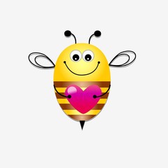 Obraz premium Color bee lover with heart