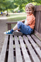 Boy Park Bench