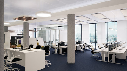 modern open space office - modernes Großraumbüro