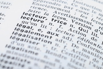 French Dictionary at the word Reading