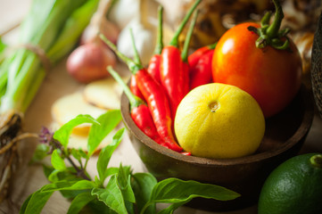 vegetable of food for tom yum element