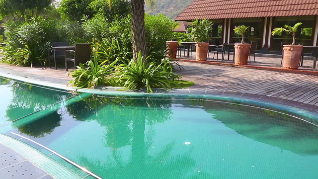 View of swimming pool in the hotel.