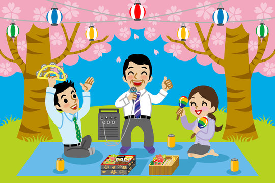 花見/カラオケ Karaoke in cherry blossom viewing