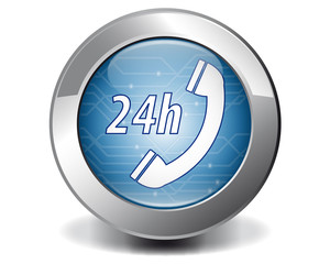 Blue telephone button 24 h