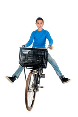 Fototapeta na wymiar a boy on a bike