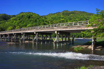 新緑の渡月橋
