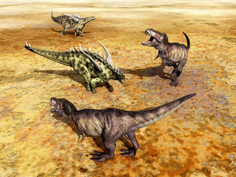 Gigantspinosaurus and Tyrannosaurus Rex