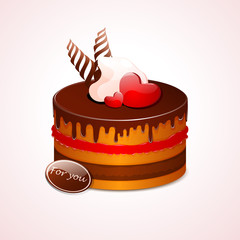 Vector chocolate cake