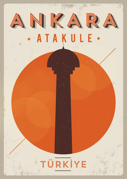 Vintage Ankara Atakule Poster