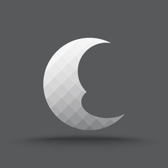 Vector of transparent crescent moon icon on isolated background