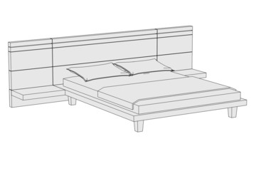 cartoon image of couple bed