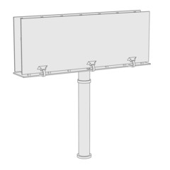 Obraz premium cartoon image of billboard desk