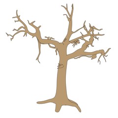 cartoon image of dead tree
