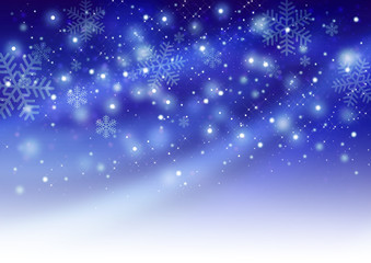 星空と雪の競演（ブルー）