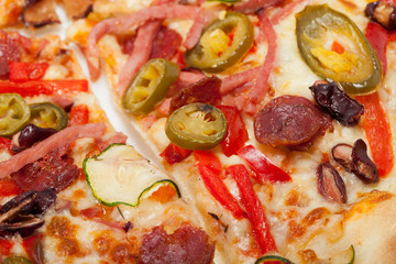 delicious italian pizza isolated over white background