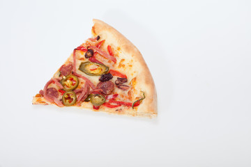 delicious italian pizza isolated over white background