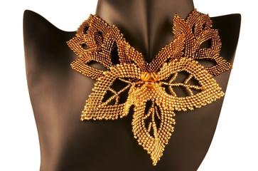 yellow and brown beads