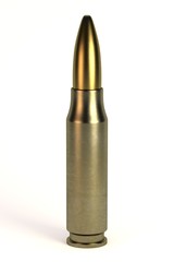 realistic 3d render of bullet