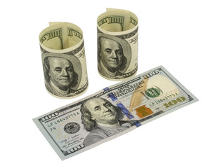 American dollars rolled up