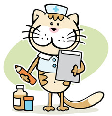 cartoon cat -  cute veterinarian character