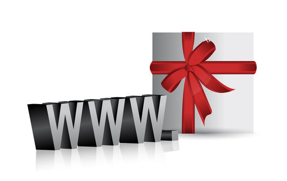 www and gift present illustration design
