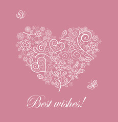 Beautiful card with lacy heart