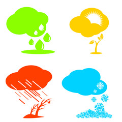 Set of weather and season icons
