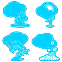 Set of weather and season icons.