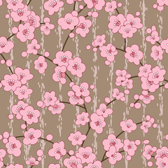 seamless cherry, sakura blossom flowers pattern © 100ker