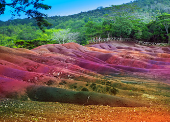 Main sight of Mauritius- Chamarel- seven color lands - obrazy, fototapety, plakaty