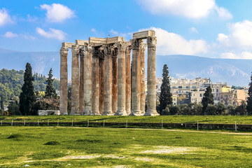 ruins of ancient temple of Zeus, Athens, Greece, Europe
