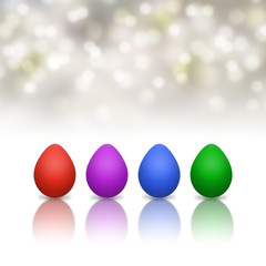 Easter background with colorful eggs and bokeh