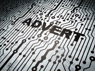 Fototapeta premium Marketing concept: circuit board with Advert