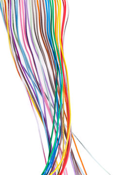 Multicolored cable isolated on white background