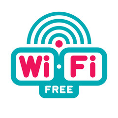 Wi-Fi Free Zone - Vector Logo Sign