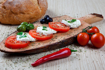 Caprese with olives