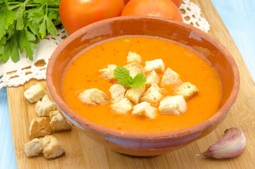 Cold gazpacho soup