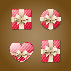 Different gift boxes icons